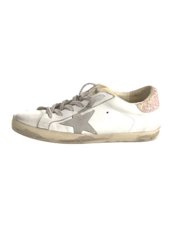 Golden Goose Leather Colorblock Pattern Sneakers