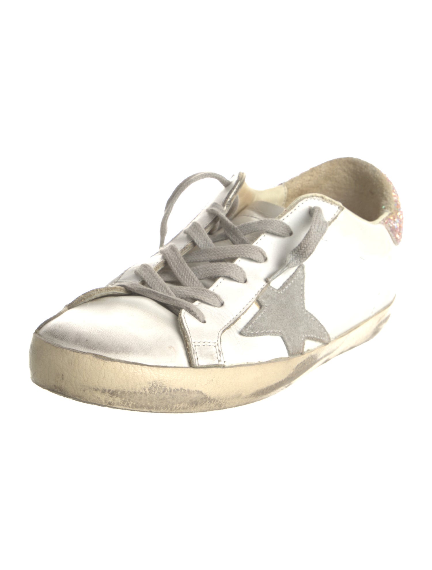 Golden Goose Leather Colorblock Pattern Sneakers