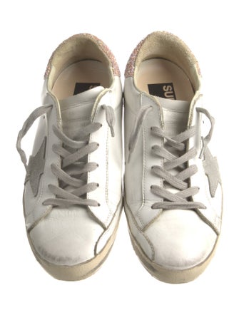 Golden Goose Leather Colorblock Pattern Sneakers