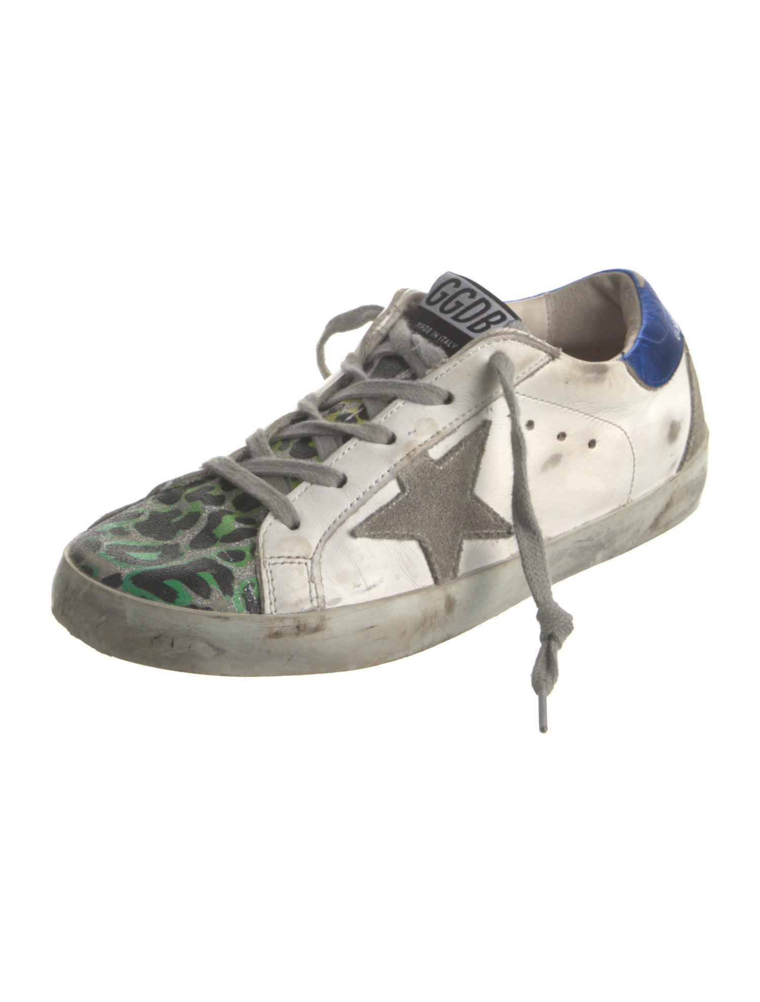 Golden Goose Leather Colorblock Pattern Sneakers