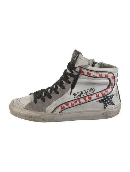 Golden Goose Leather Printed Sneakers