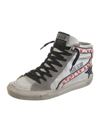 Golden Goose Leather Printed Sneakers