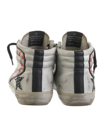 Golden Goose Leather Printed Sneakers
