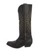 Golden Goose Leather Embroidered Accent Western Boots