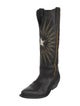 Golden Goose Leather Embroidered Accent Western Boots