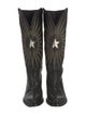 Golden Goose Leather Embroidered Accent Western Boots