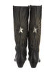 Golden Goose Leather Embroidered Accent Western Boots