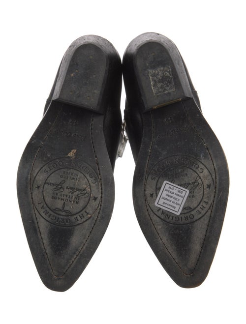 Golden Goose Leather Embroidered Accent Western Boots