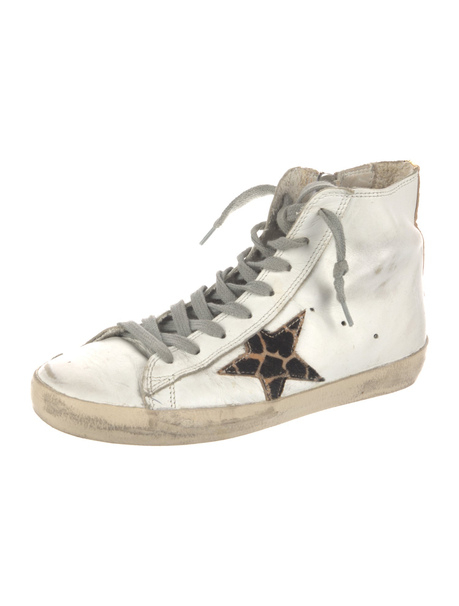 Golden Goose Leather Distressed Accents Sneakers