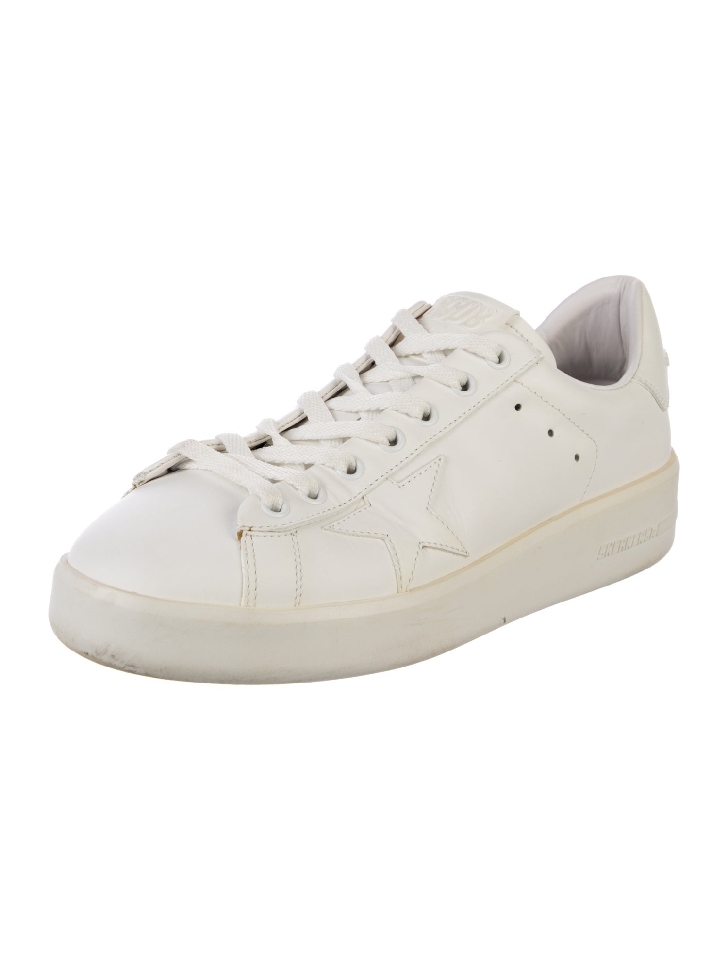 Golden Goose Leather Glitter Accents Sneakers