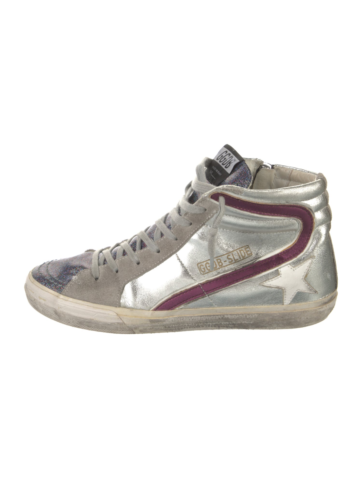 Golden Goose Leather Printed Sneakers