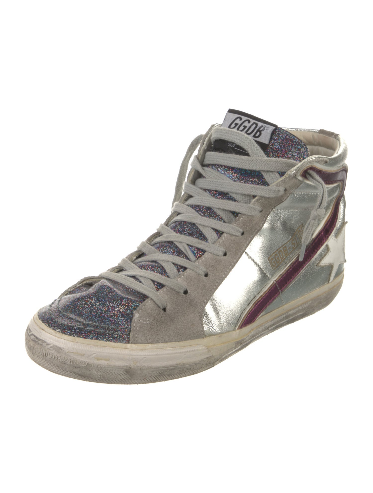 Golden Goose Leather Printed Sneakers
