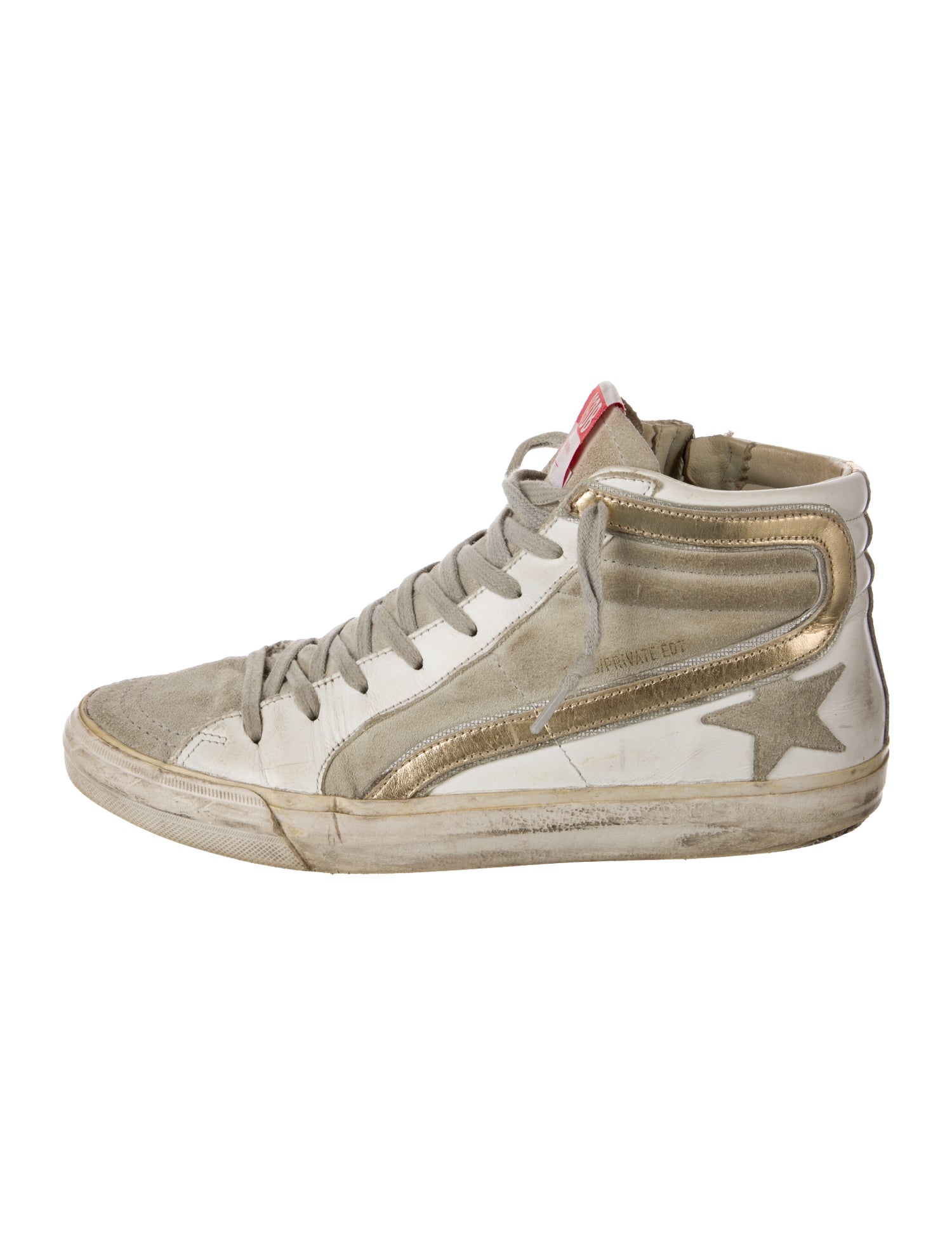 Golden Goose Leather Glitter Accents Sneakers