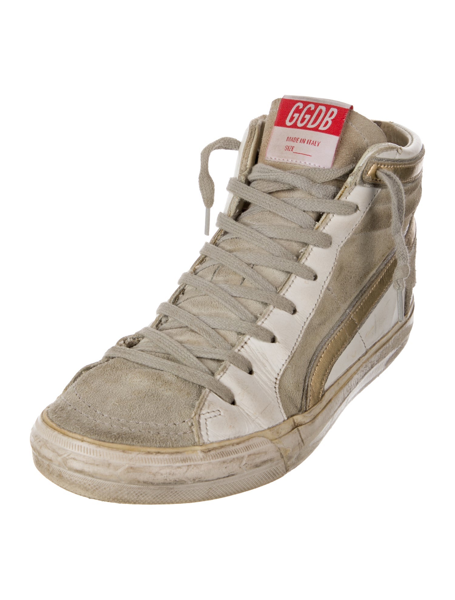 Golden Goose Leather Glitter Accents Sneakers
