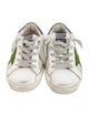 Golden Goose Leather Distressed White Pattern Print Low-Top Sneakers