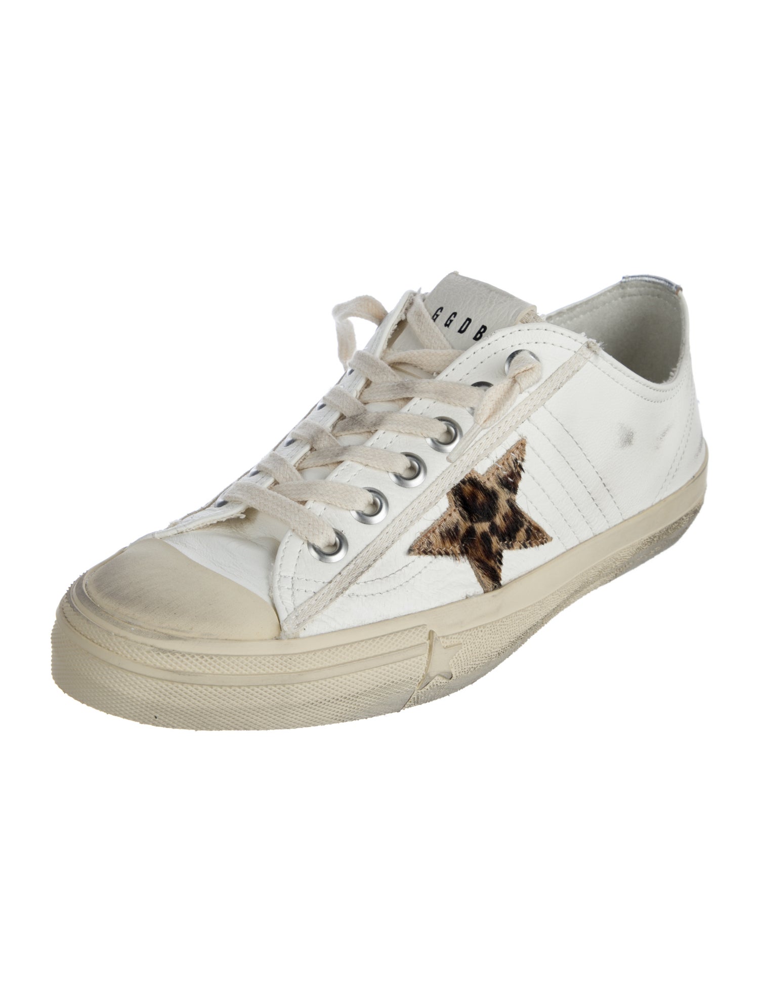 Golden Goose Leather Distressed Accents Sneakers