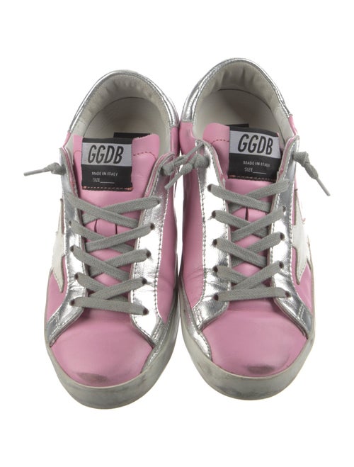 Golden Goose Leather Colorblock Pattern Sneakers