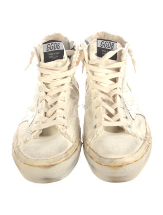 Golden Goose Canvas Distressed Accents Sneakers