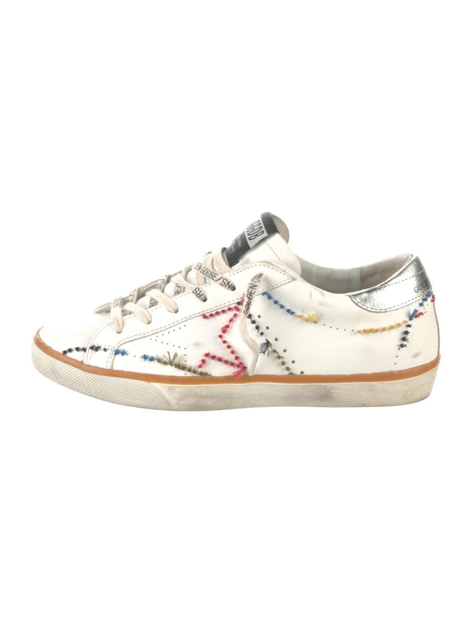 Golden Goose Leather Printed Sneakers