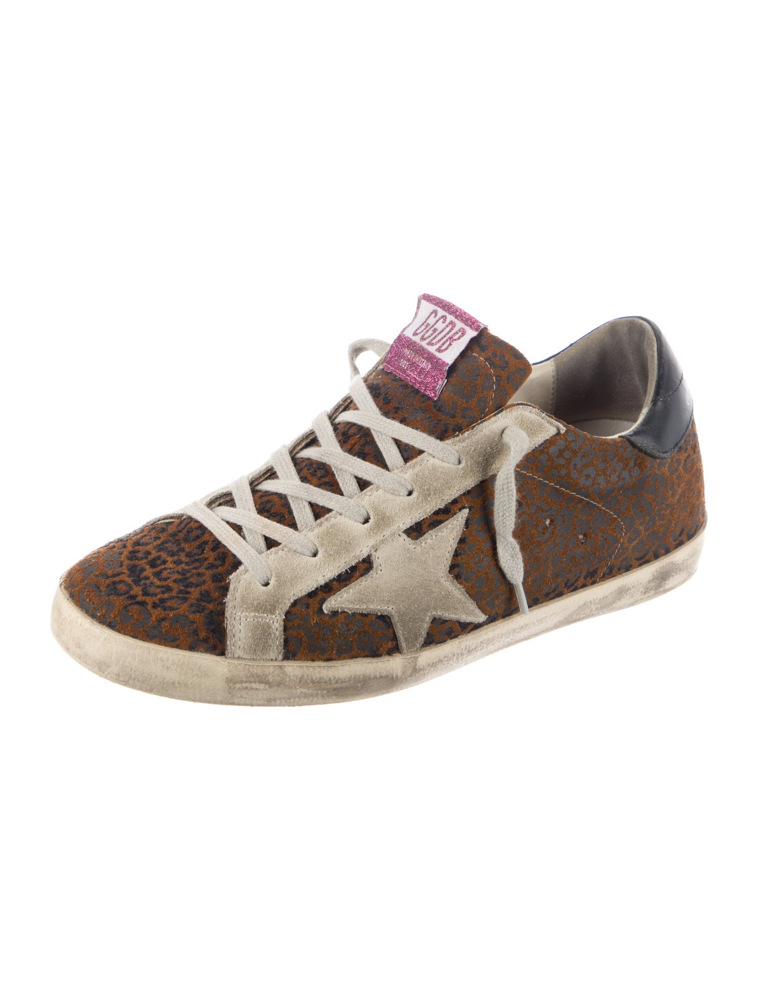 Golden Goose Suede Animal Print Sneakers