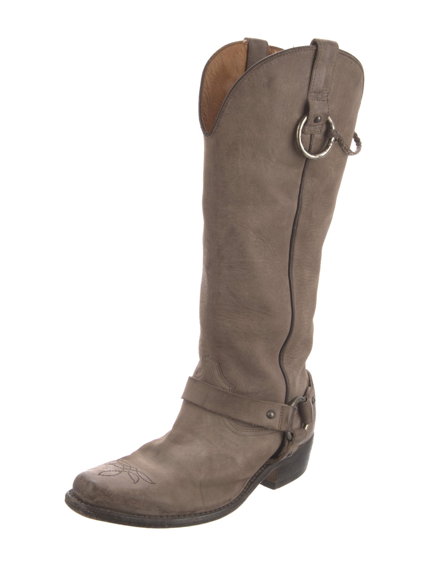 Golden Goose Leather Braided Accents Riding Boots