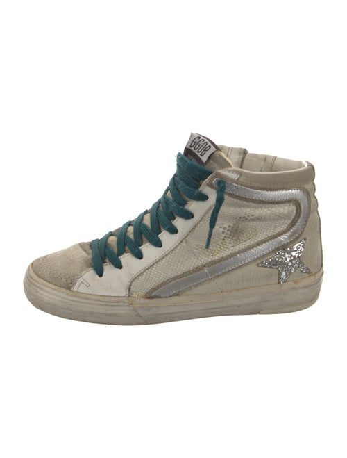 Golden Goose Leather Colorblock Pattern Sneakers