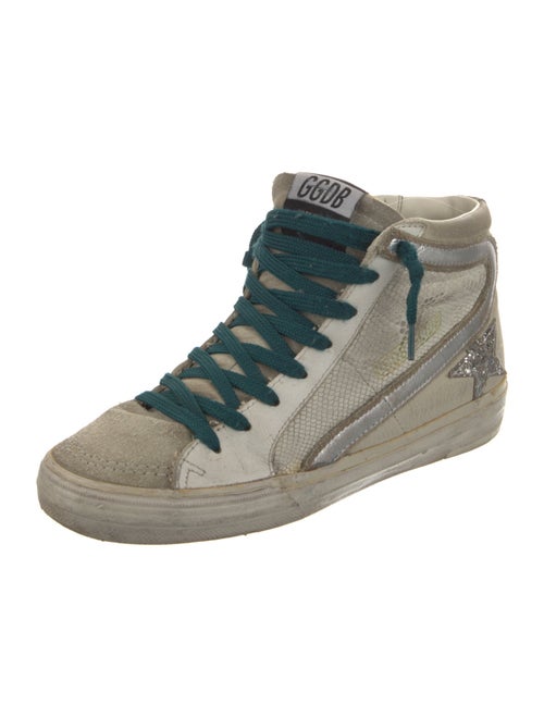 Golden Goose Leather Colorblock Pattern Sneakers