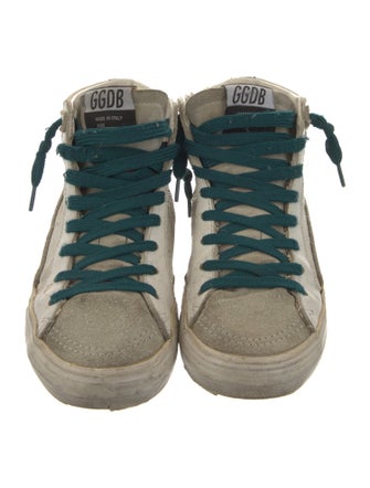 Golden Goose Leather Colorblock Pattern Sneakers