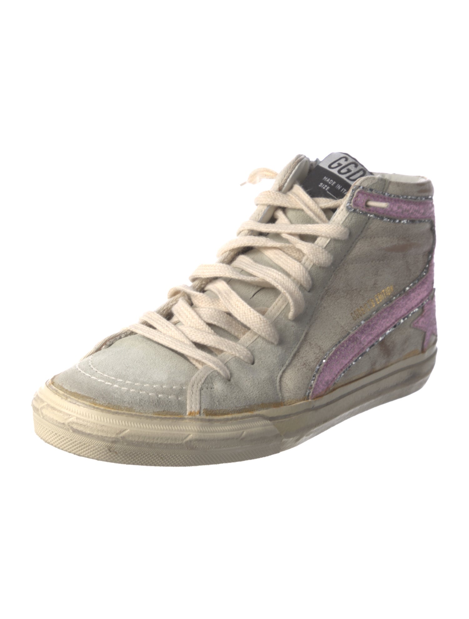 Golden Goose Leather Printed Sneakers