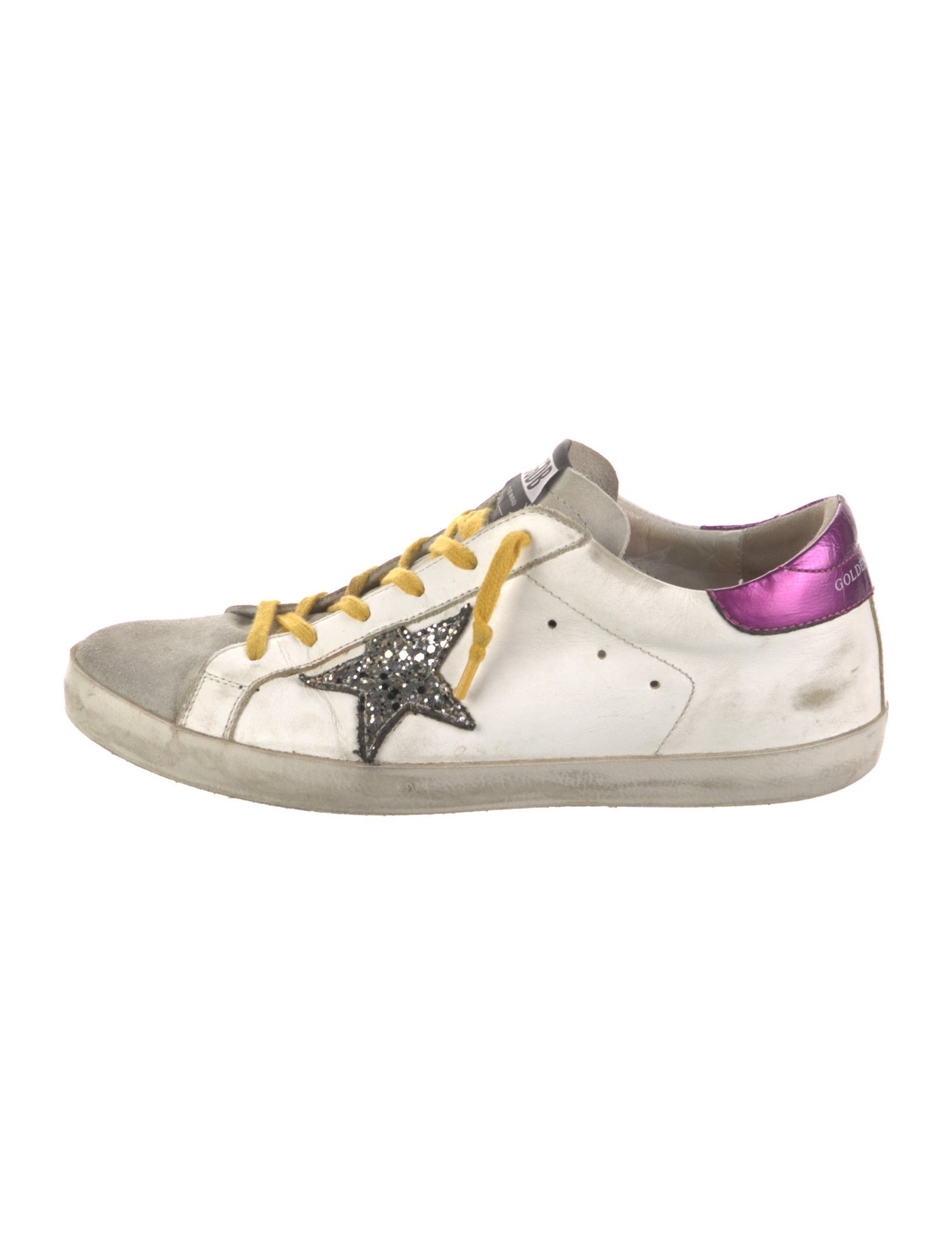 Golden Goose Leather Colorblock Pattern Sneakers