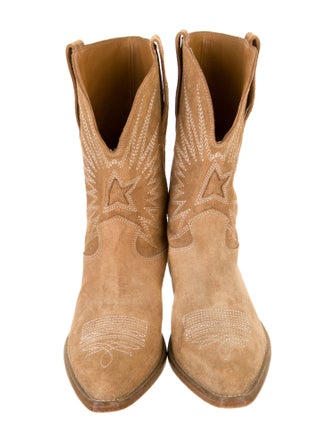 Golden Goose Suede Graphic Print Western Boots
