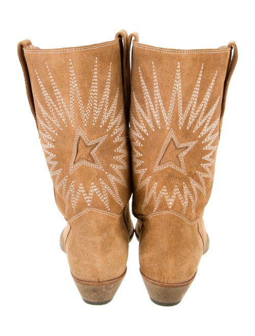 Golden Goose Suede Graphic Print Western Boots