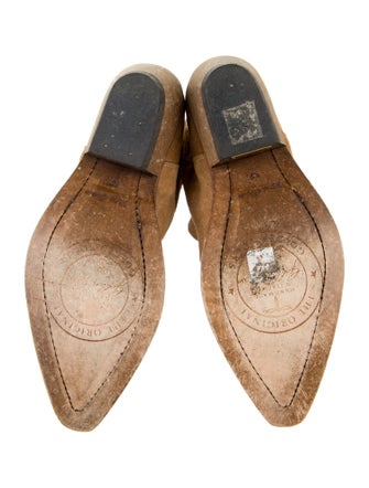 Golden Goose Suede Graphic Print Western Boots
