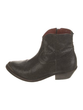 Golden Goose Leather Distressed Accents Western Boots