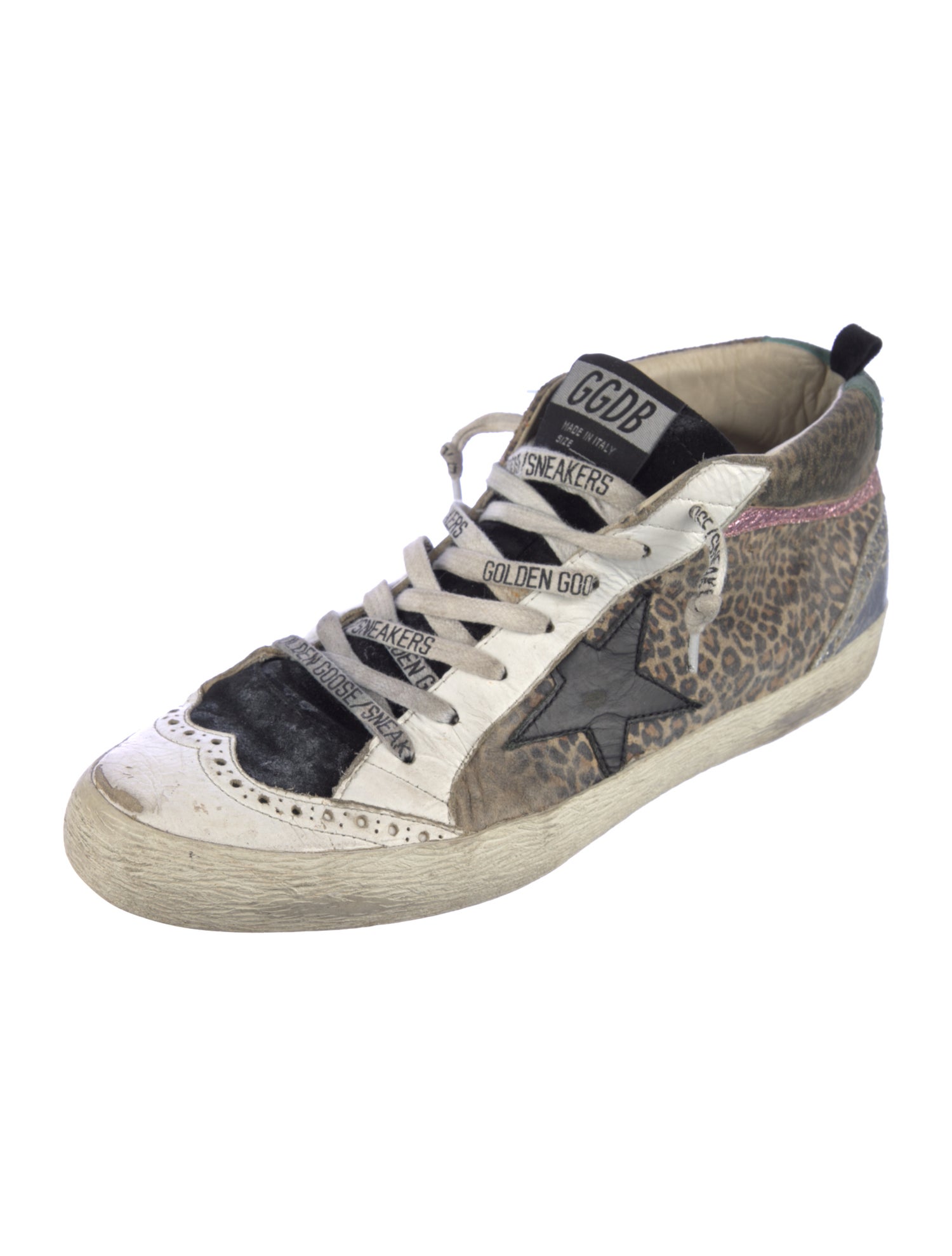 Golden Goose Suede Animal Print Sneakers