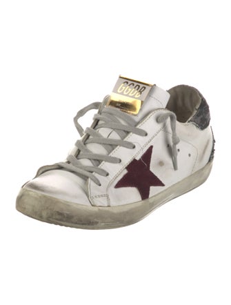 Golden Goose Leather Printed Sneakers