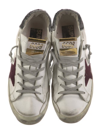 Golden Goose Leather Printed Sneakers