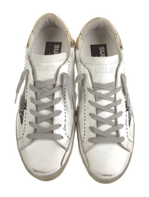 Golden Goose Leather Printed Sneakers