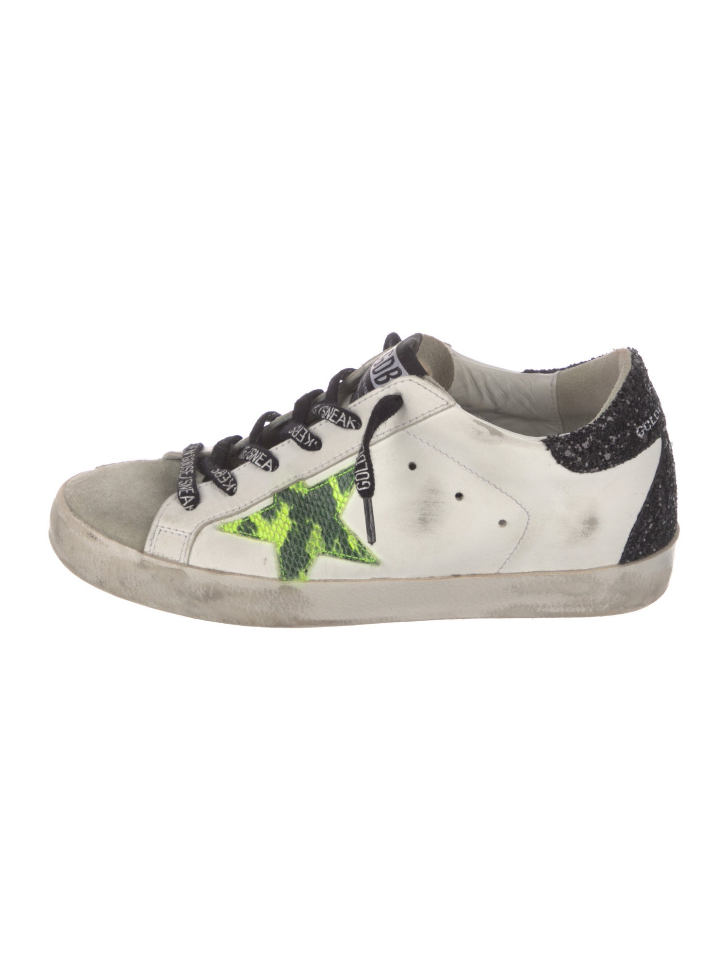 Golden Goose Leather Colorblock Pattern Sneakers