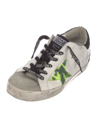 Golden Goose Leather Colorblock Pattern Sneakers