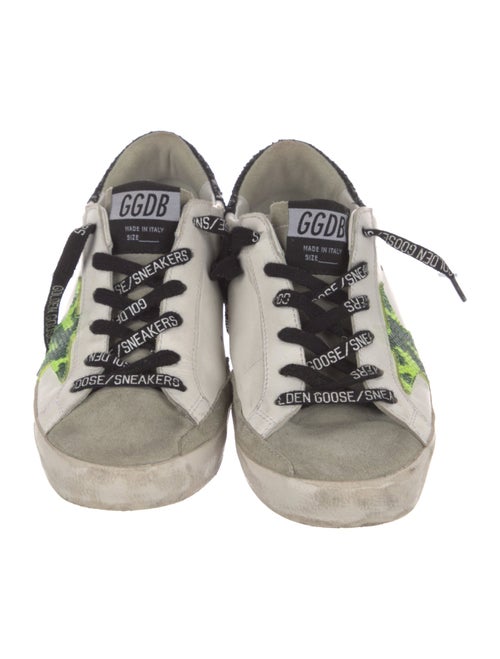 Golden Goose Leather Colorblock Pattern Sneakers