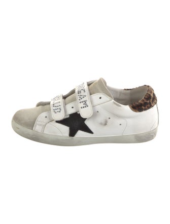 Golden Goose Leather Colorblock Pattern Sneakers