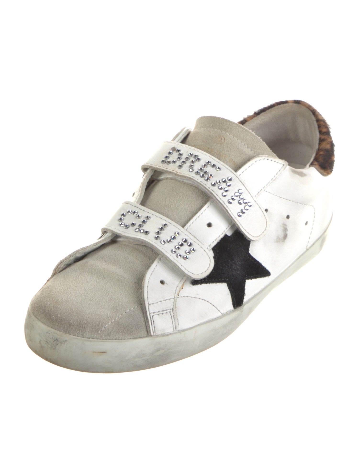 Golden Goose Leather Colorblock Pattern Sneakers