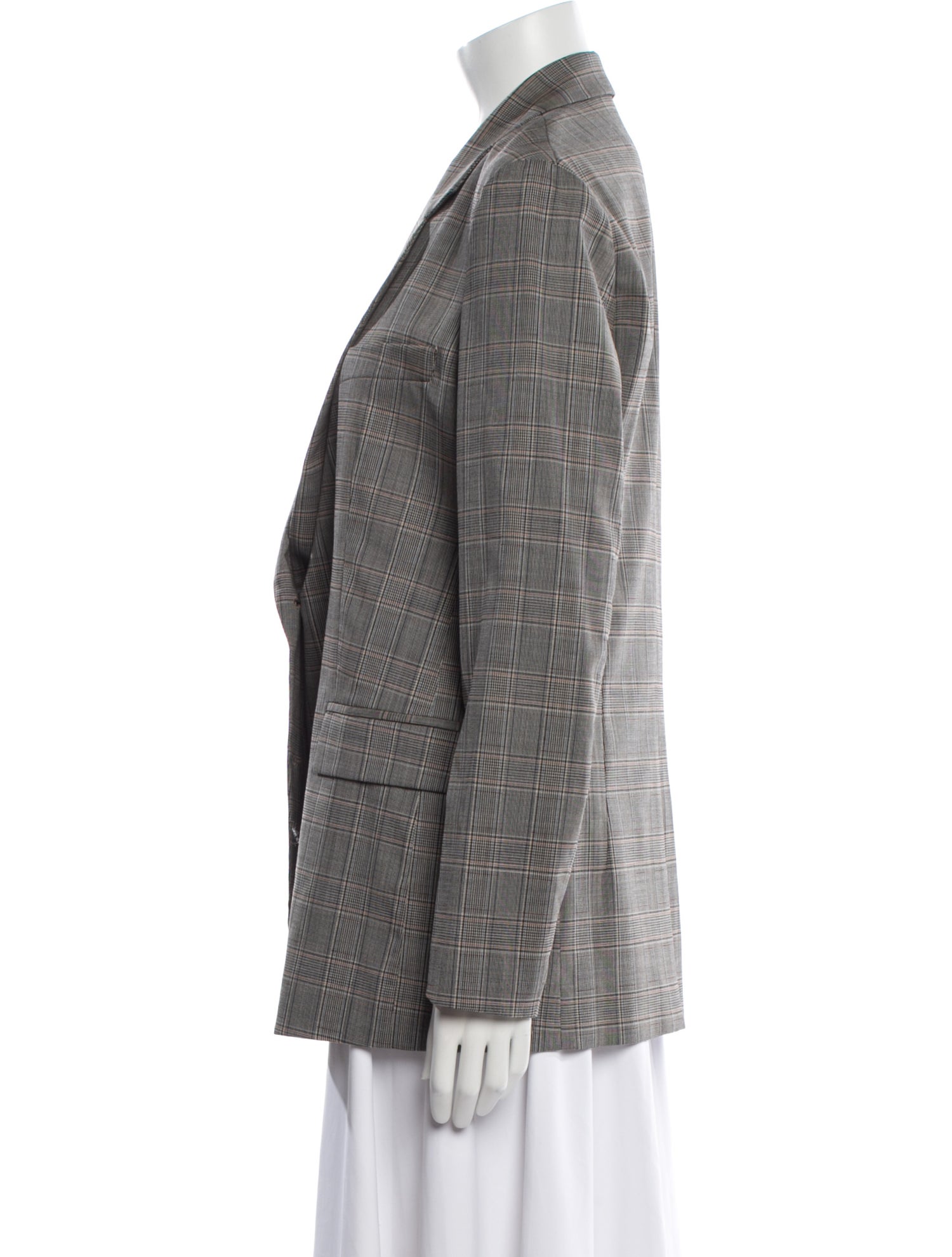 Golden Goose Virgin Wool Plaid Print Blazer