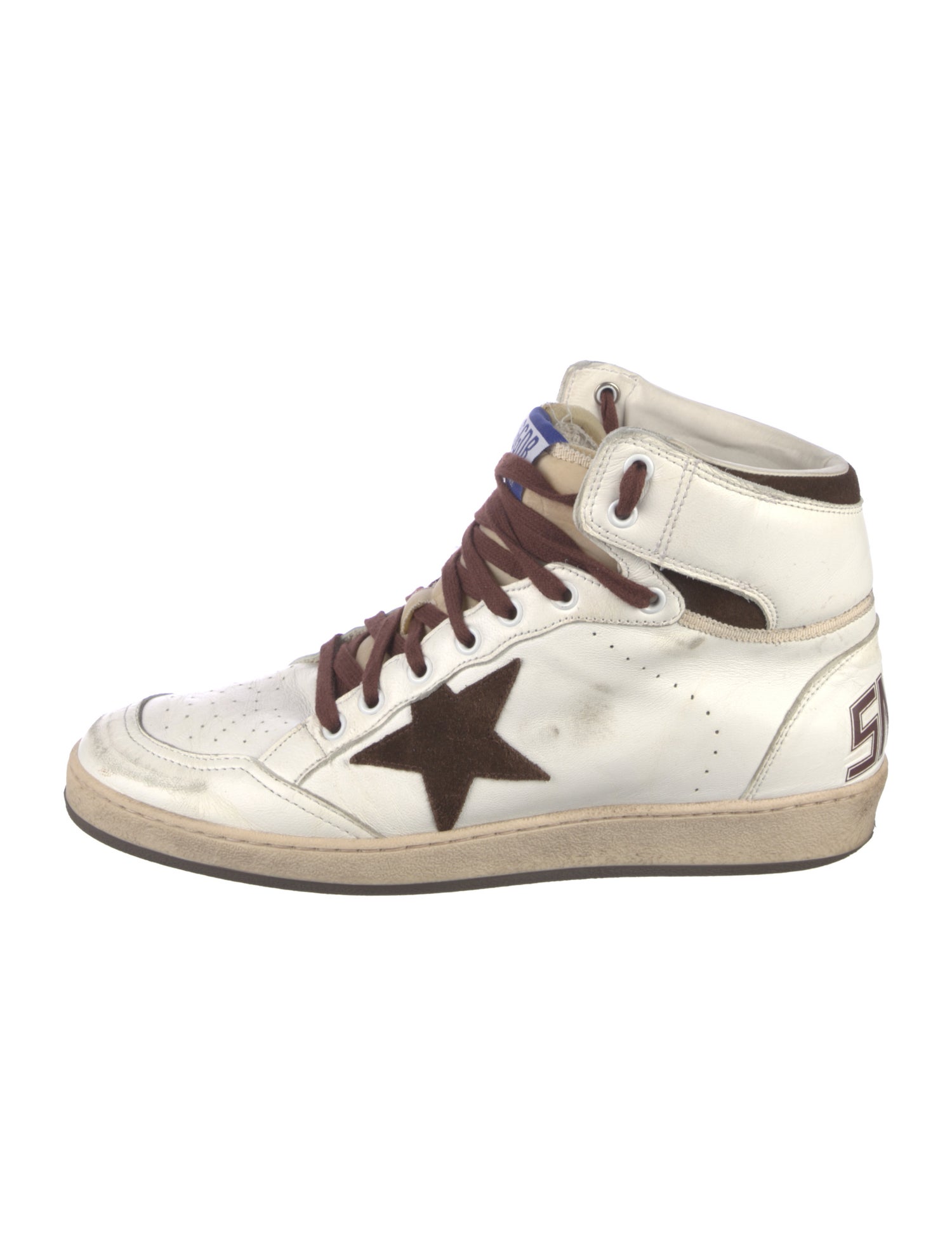 Golden Goose Leather Graphic Print Sneakers