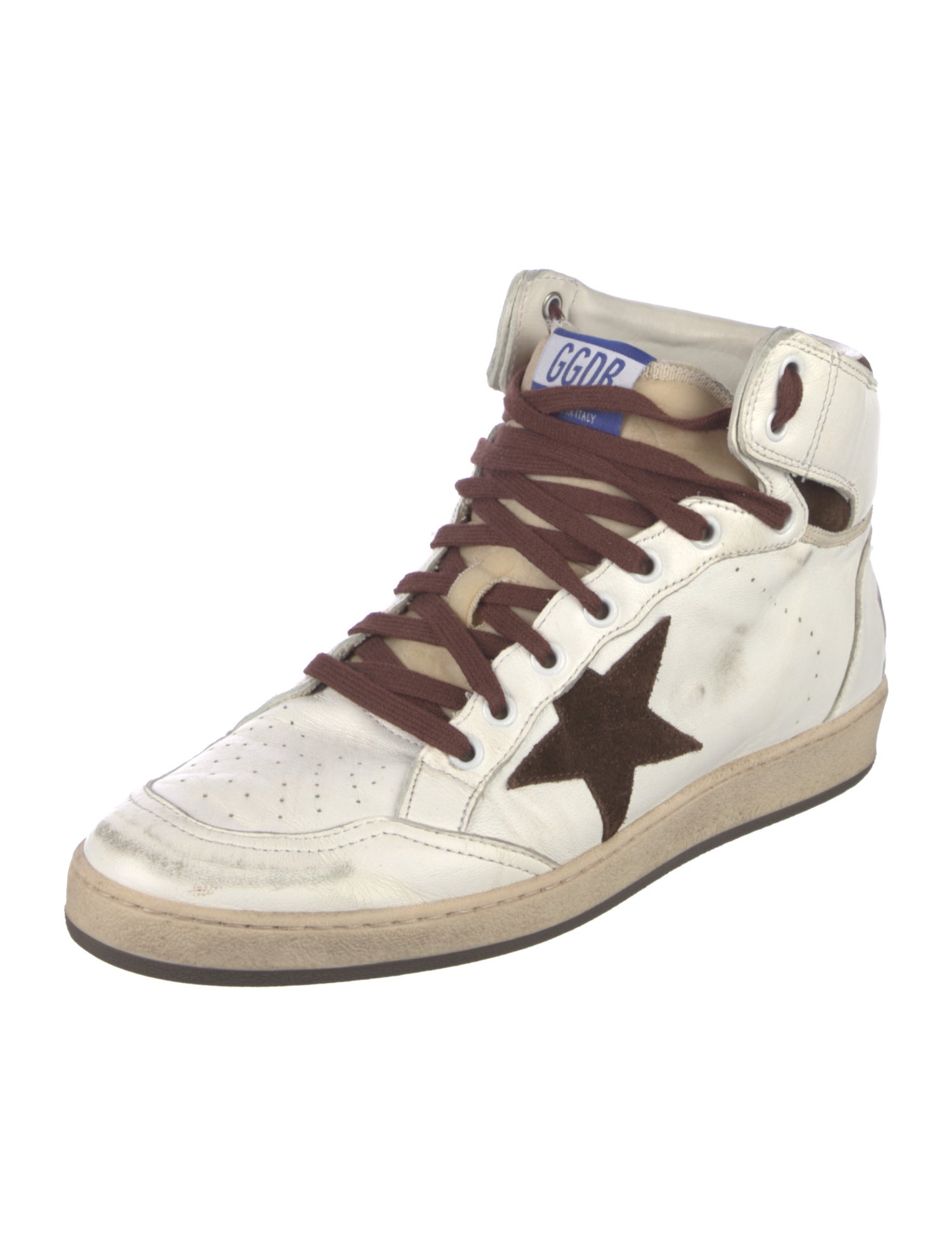 Golden Goose Leather Graphic Print Sneakers