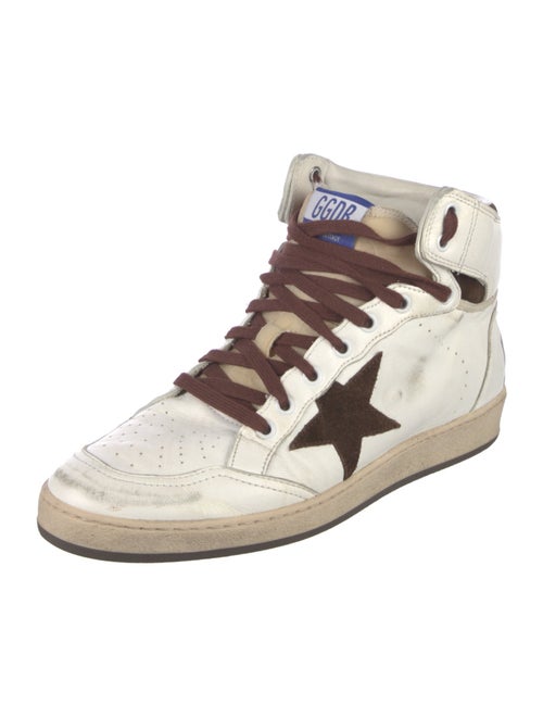Golden Goose Leather Graphic Print Sneakers