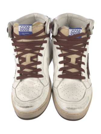 Golden Goose Leather Graphic Print Sneakers