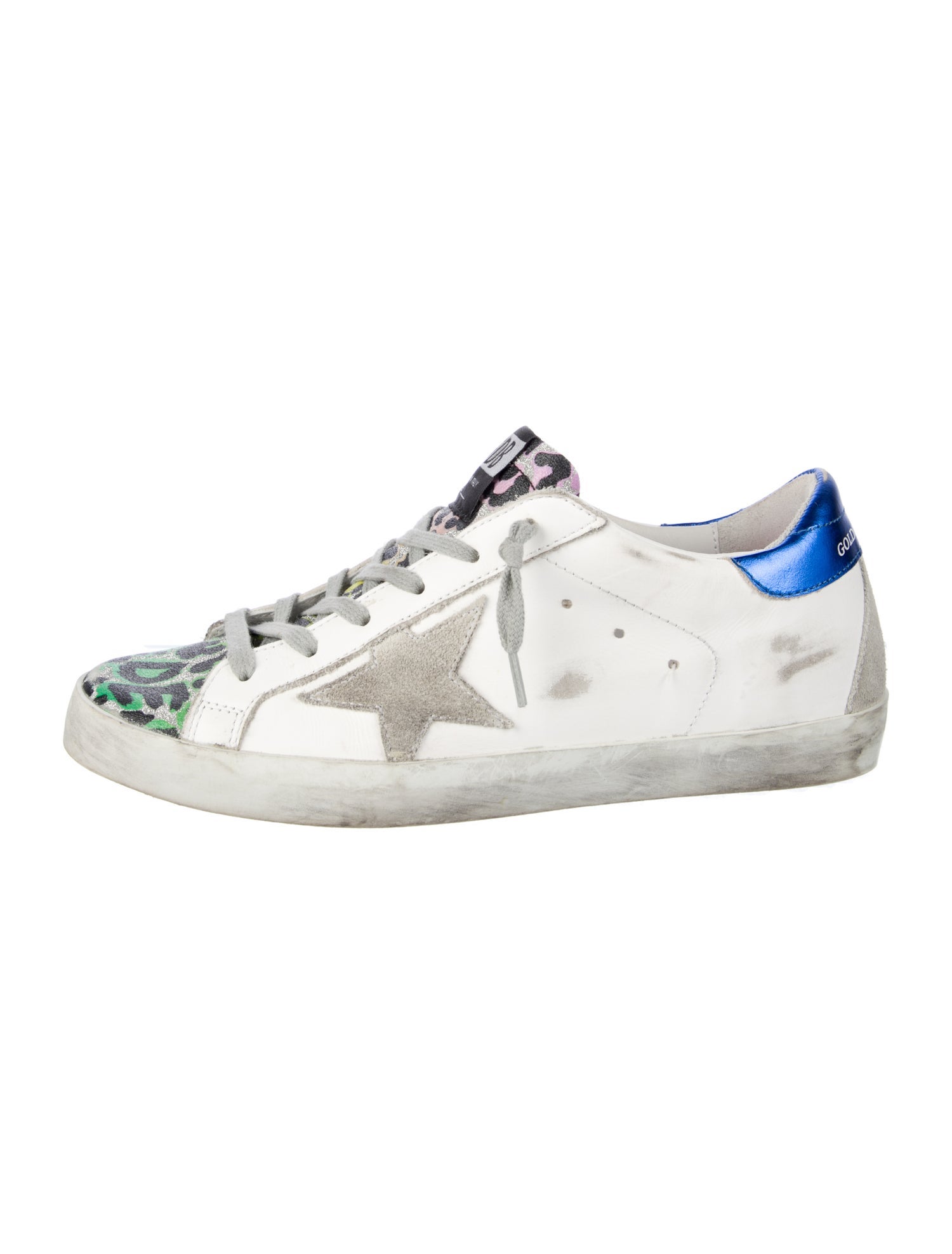 Golden Goose Leather Glitter Accents Sneakers