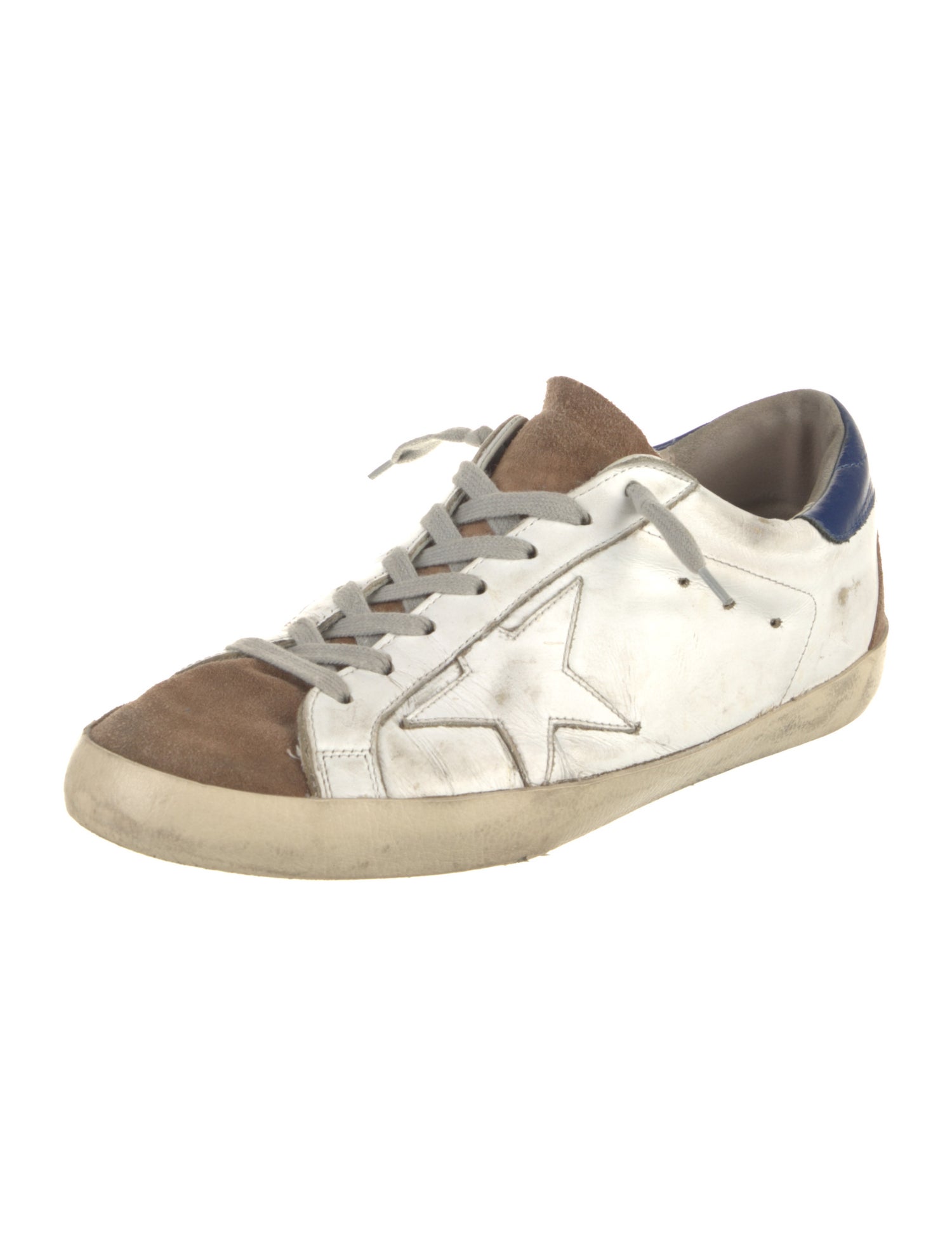 Golden Goose Leather Colorblock Pattern Sneakers